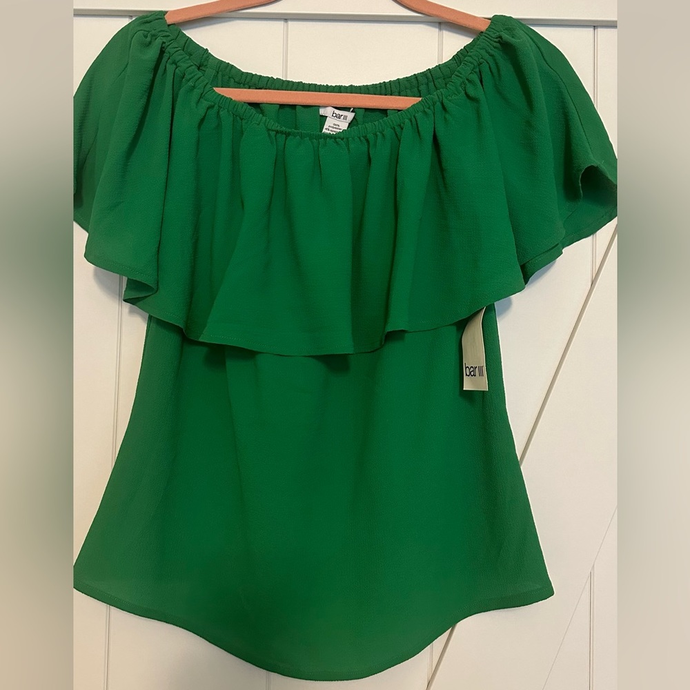 New Bar III Short Sleeves Blouse
